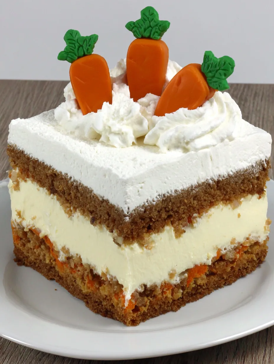A slice of carrot cake ice cream cake.