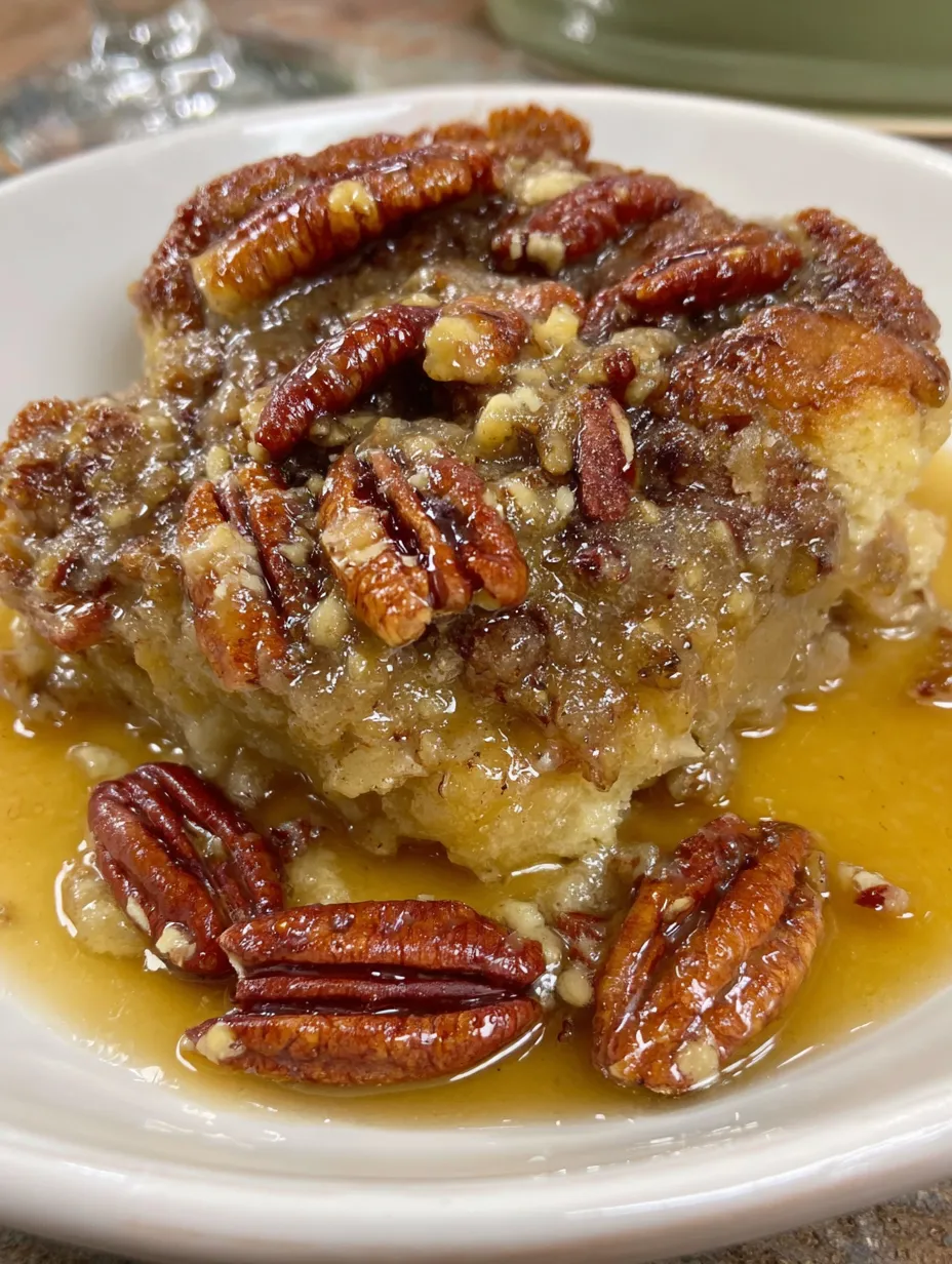 A slice of pecan pie cobbler.