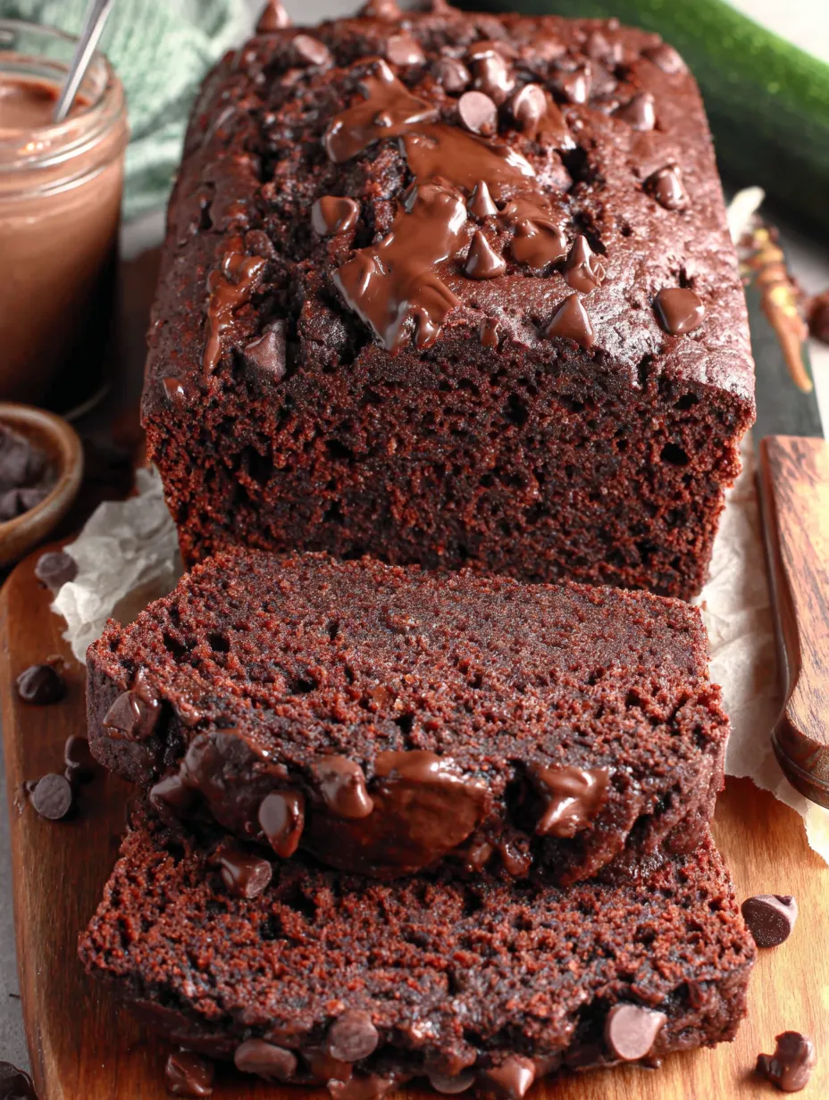 A slice of double chocolate zucchini bread.