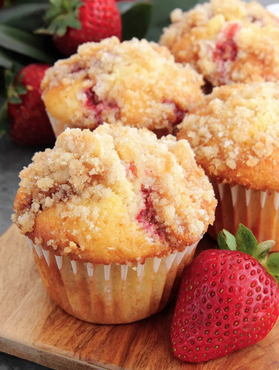 A cupcake with strawberries on top.