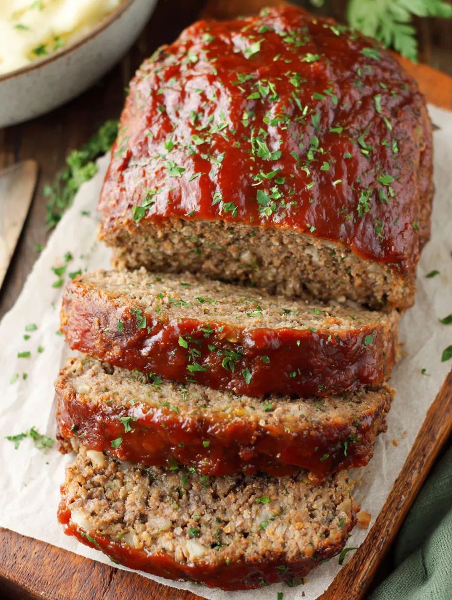 A loaf of meatloaf with sauce on top.