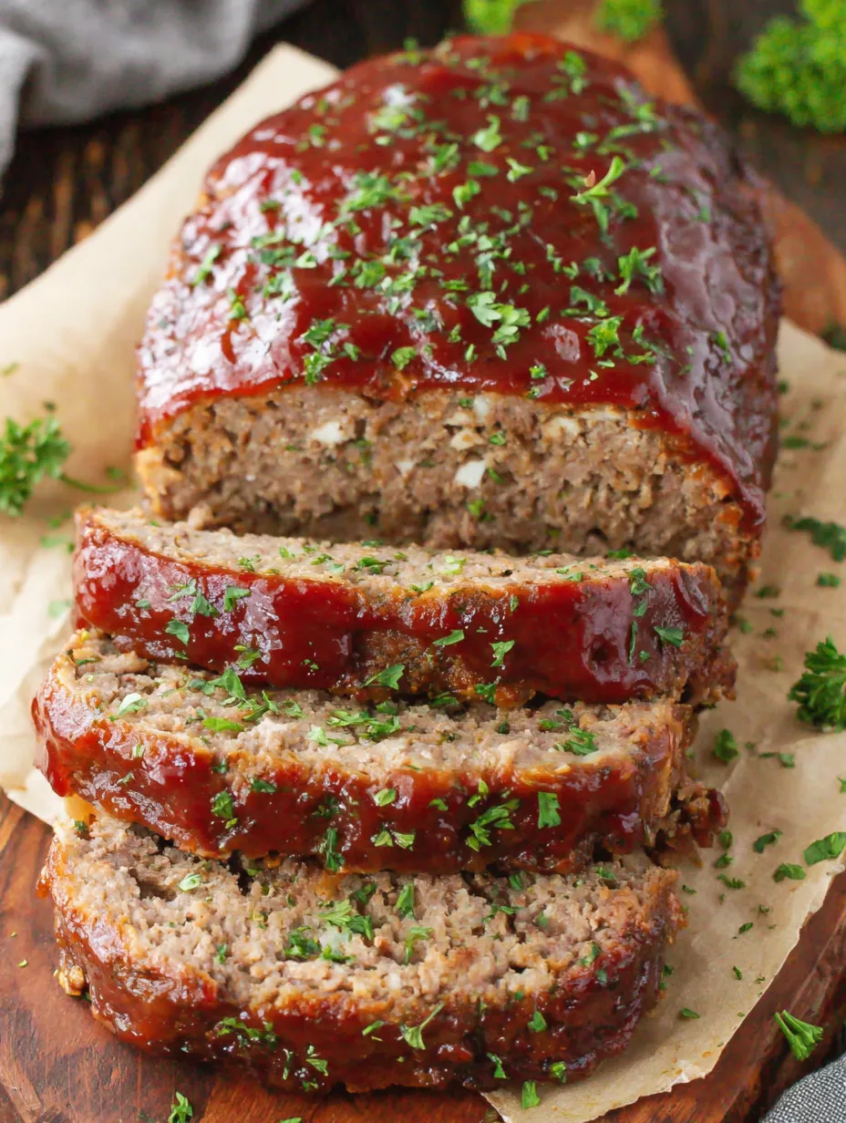 A loaf of meat with a glaze on top.