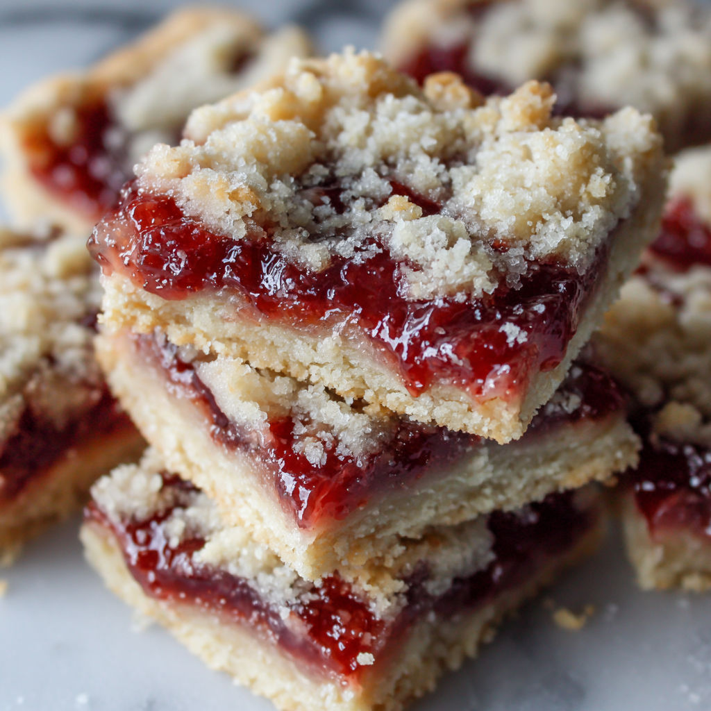 A stack of cherry pie bars.