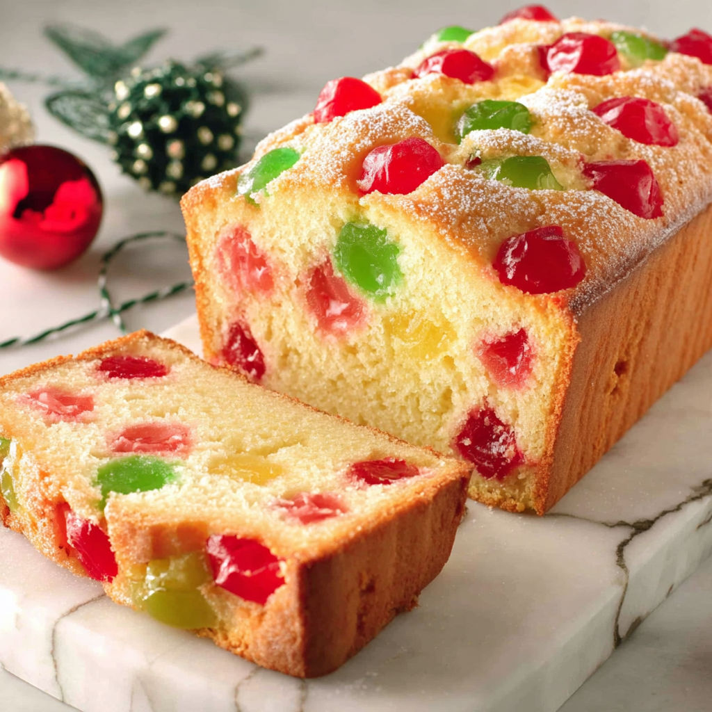 A slice of Newfoundland style cherry cake.