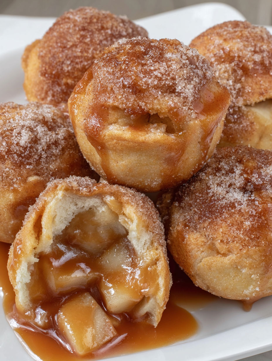 A plate of sugar coated donuts.