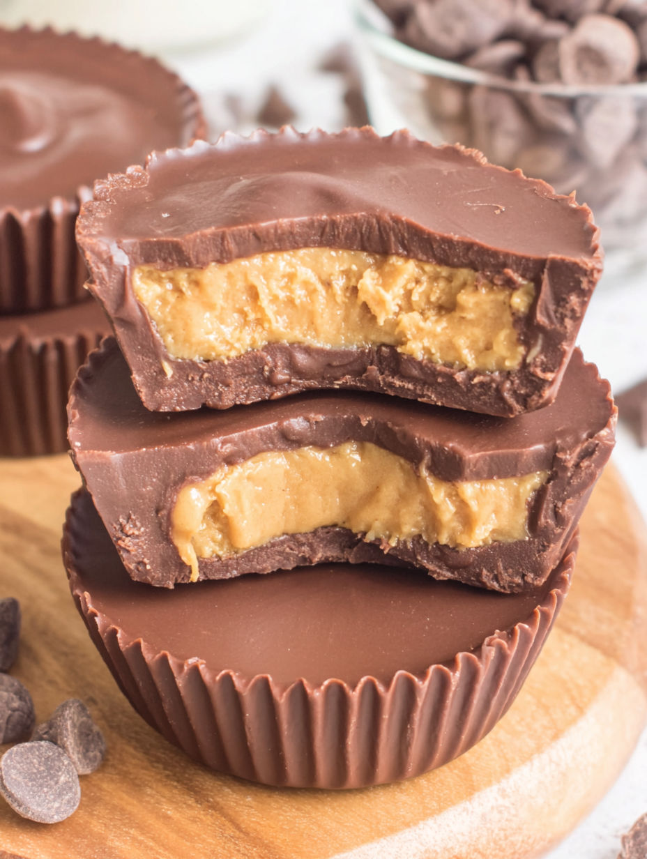 A chocolate cupcake with peanut butter filling.