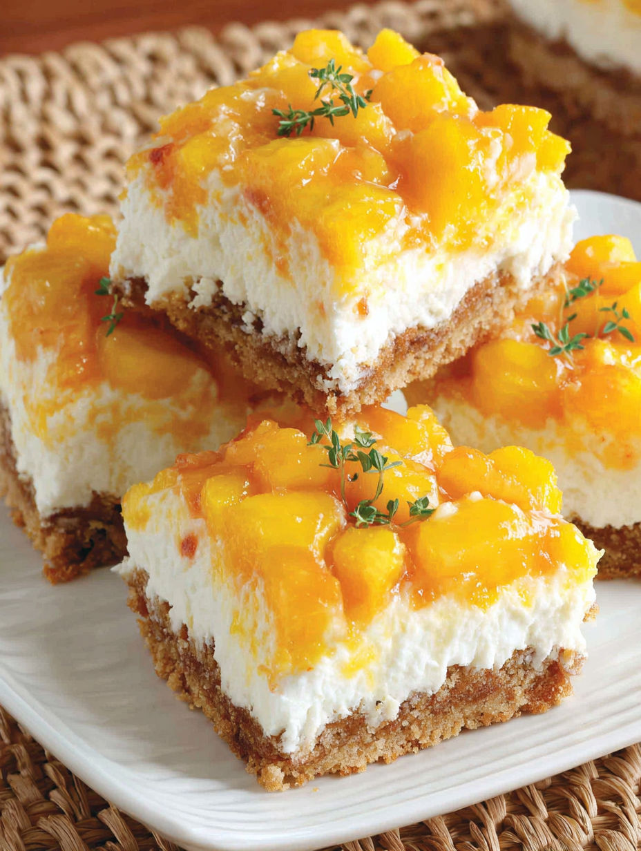 Peach Cheesecake Cookie Bars.