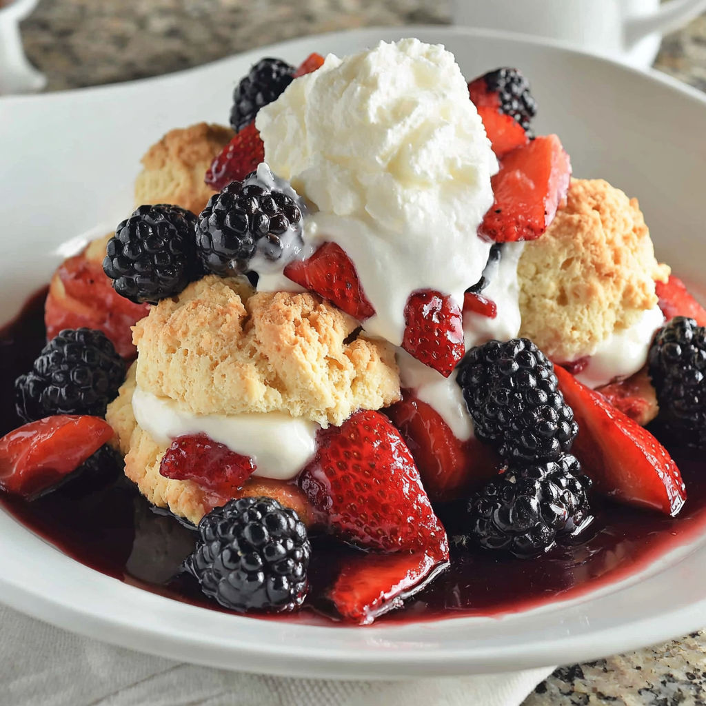 A plate of drunken berry shortcakes.