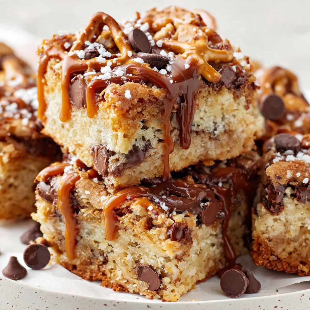 Salted caramel pretzel blondies.