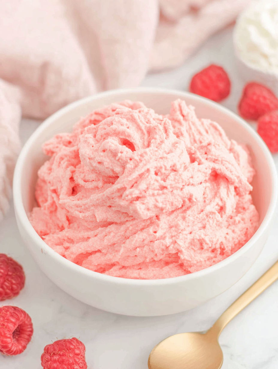 A bowl of pink frosting.