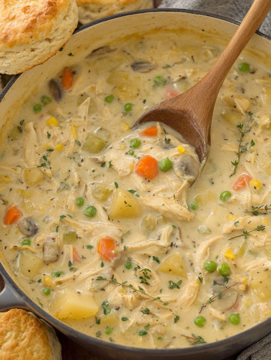 A bowl of soup with a spoon in it.