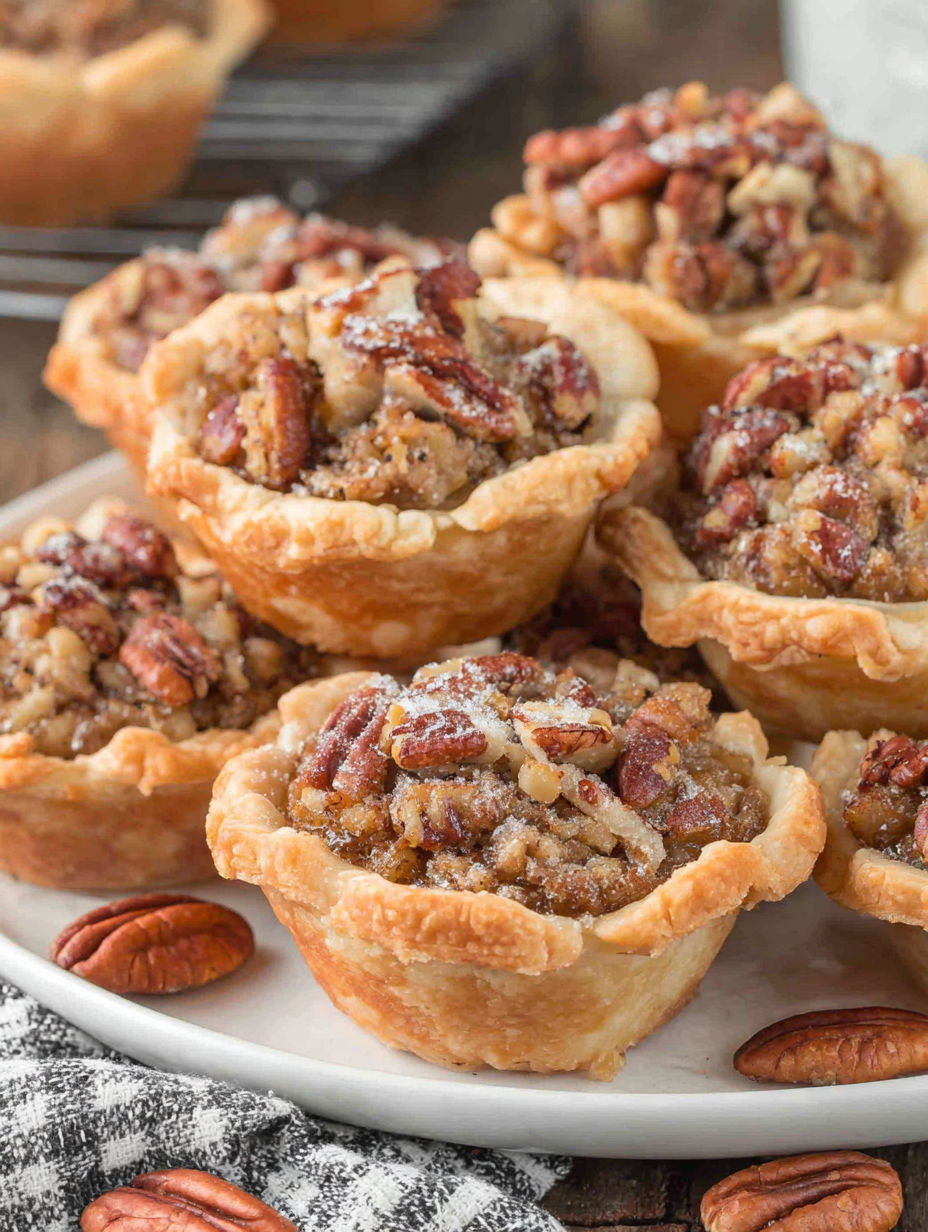 A plate of pecan pies.
