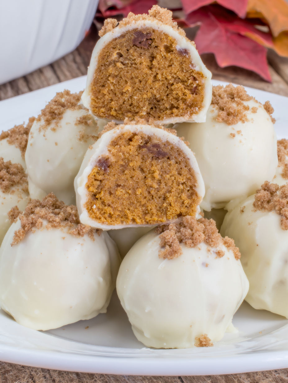 A plate of white and orange balls.