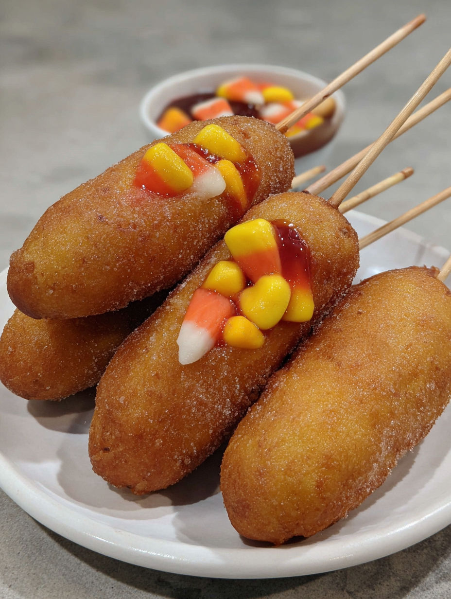 A plate of food with a stick in it.