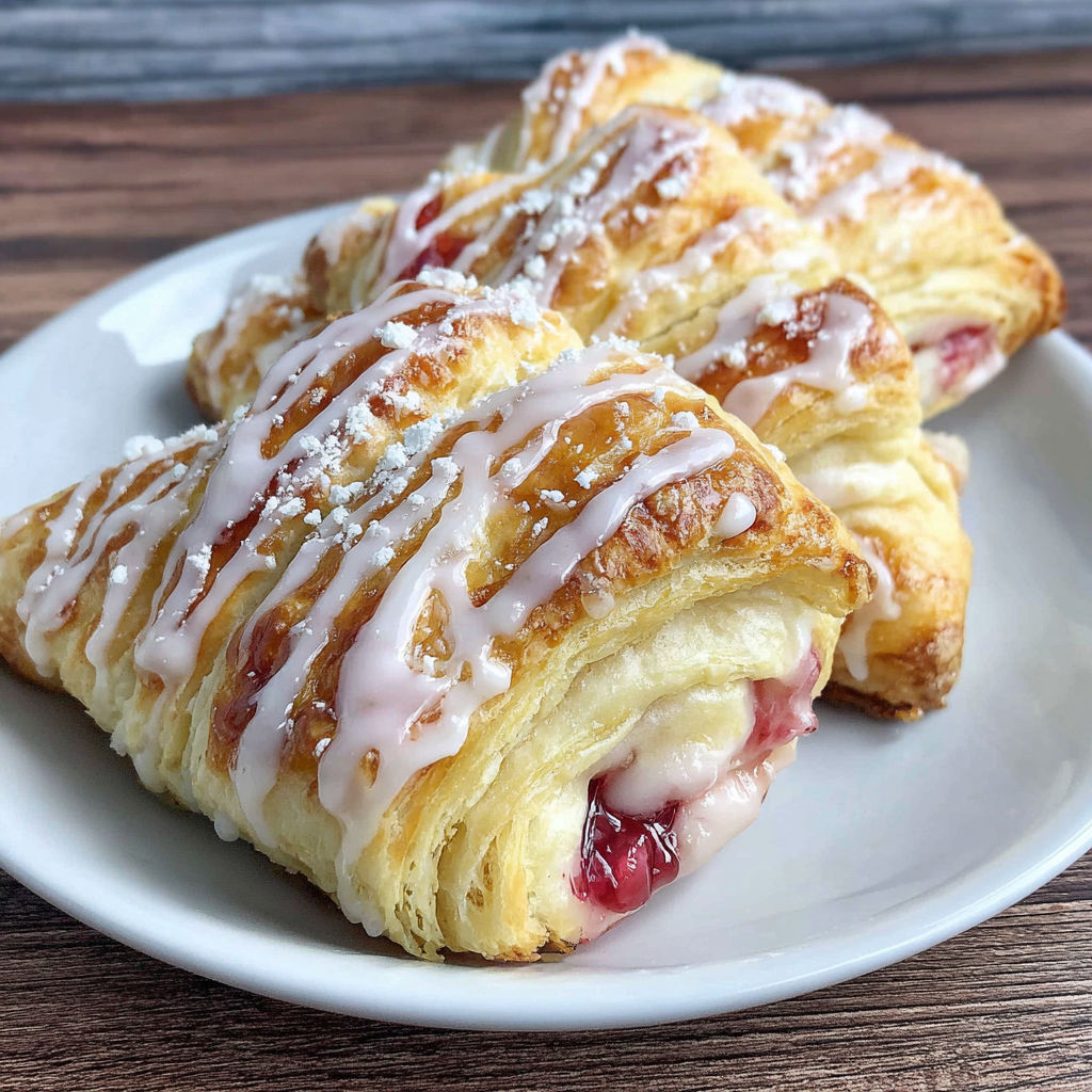 A plate of homemade cream cheese danishes.