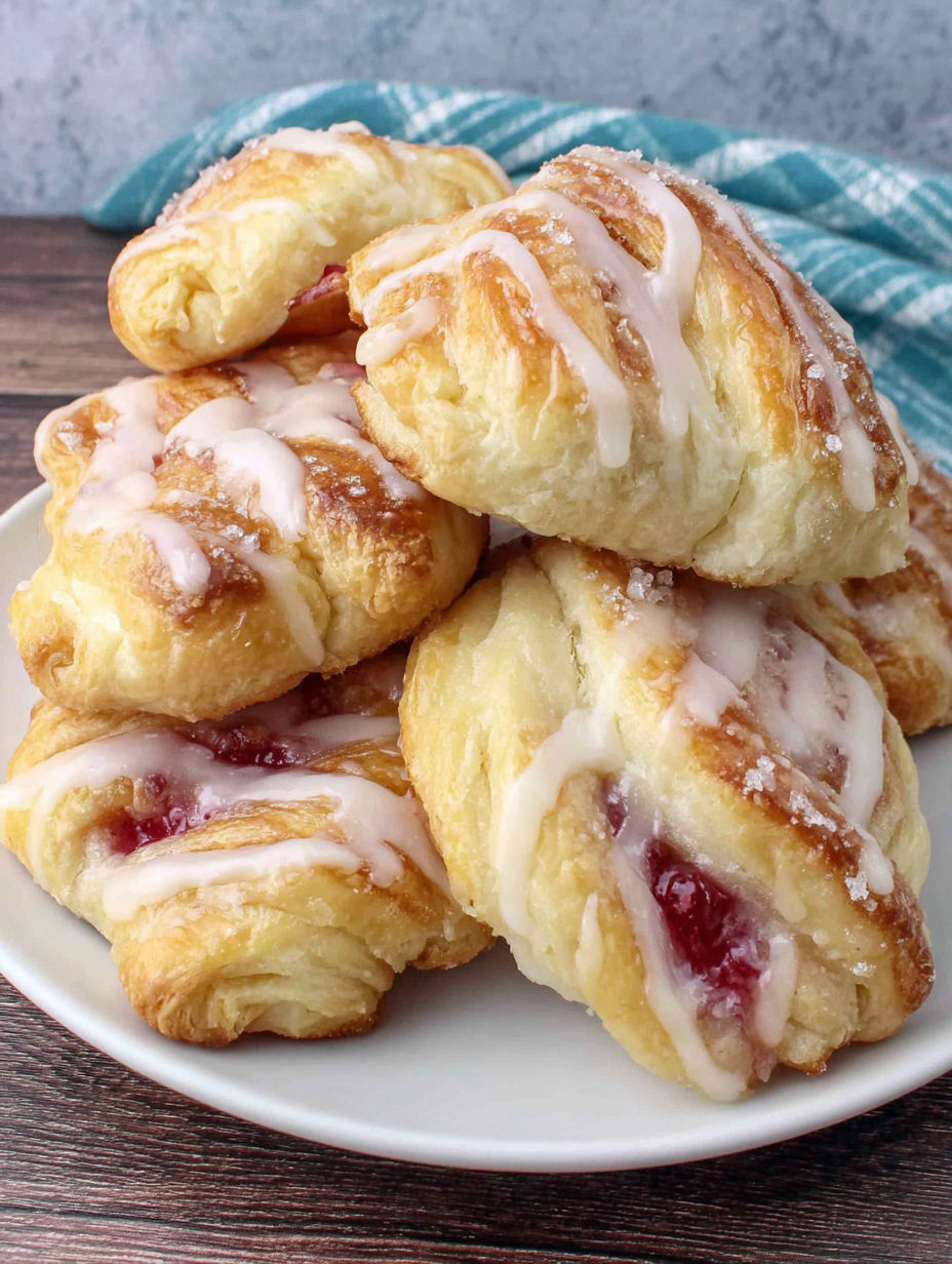 A plate of homemade cream cheese danishes.
