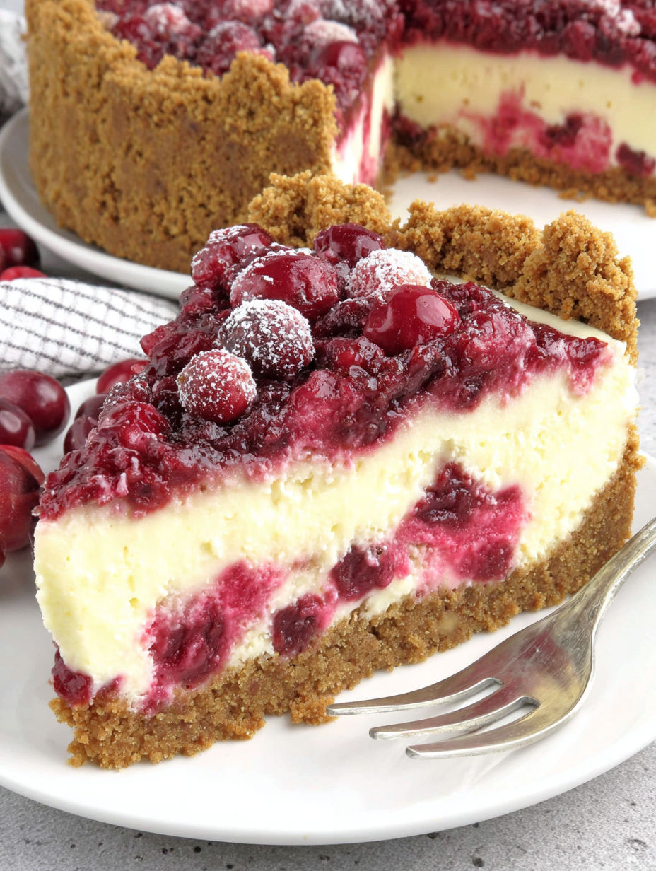 A slice of cheesecake with berries on top.