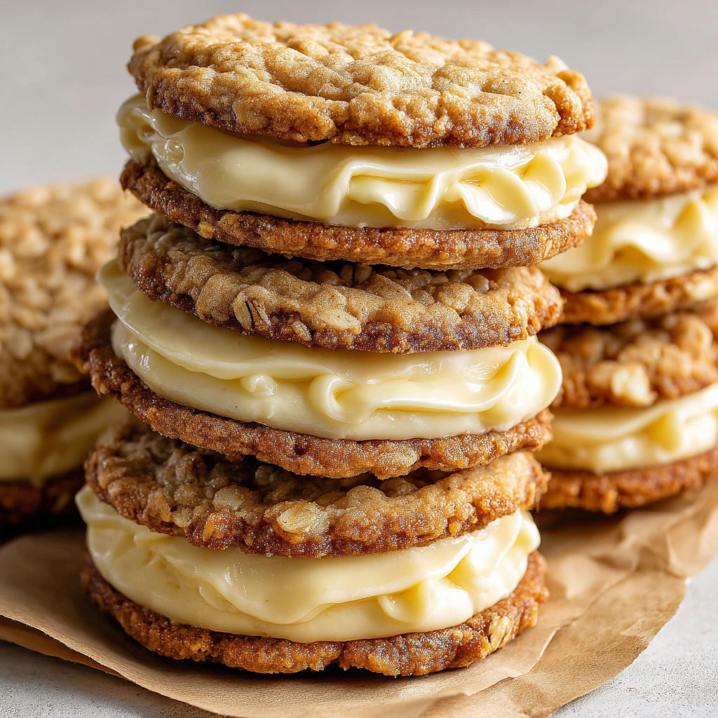 A stack of oatmeal cream pies.