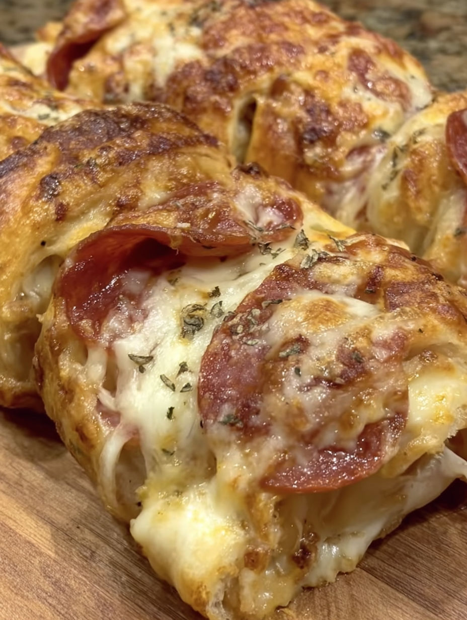 A slice of pepperoni pizza.