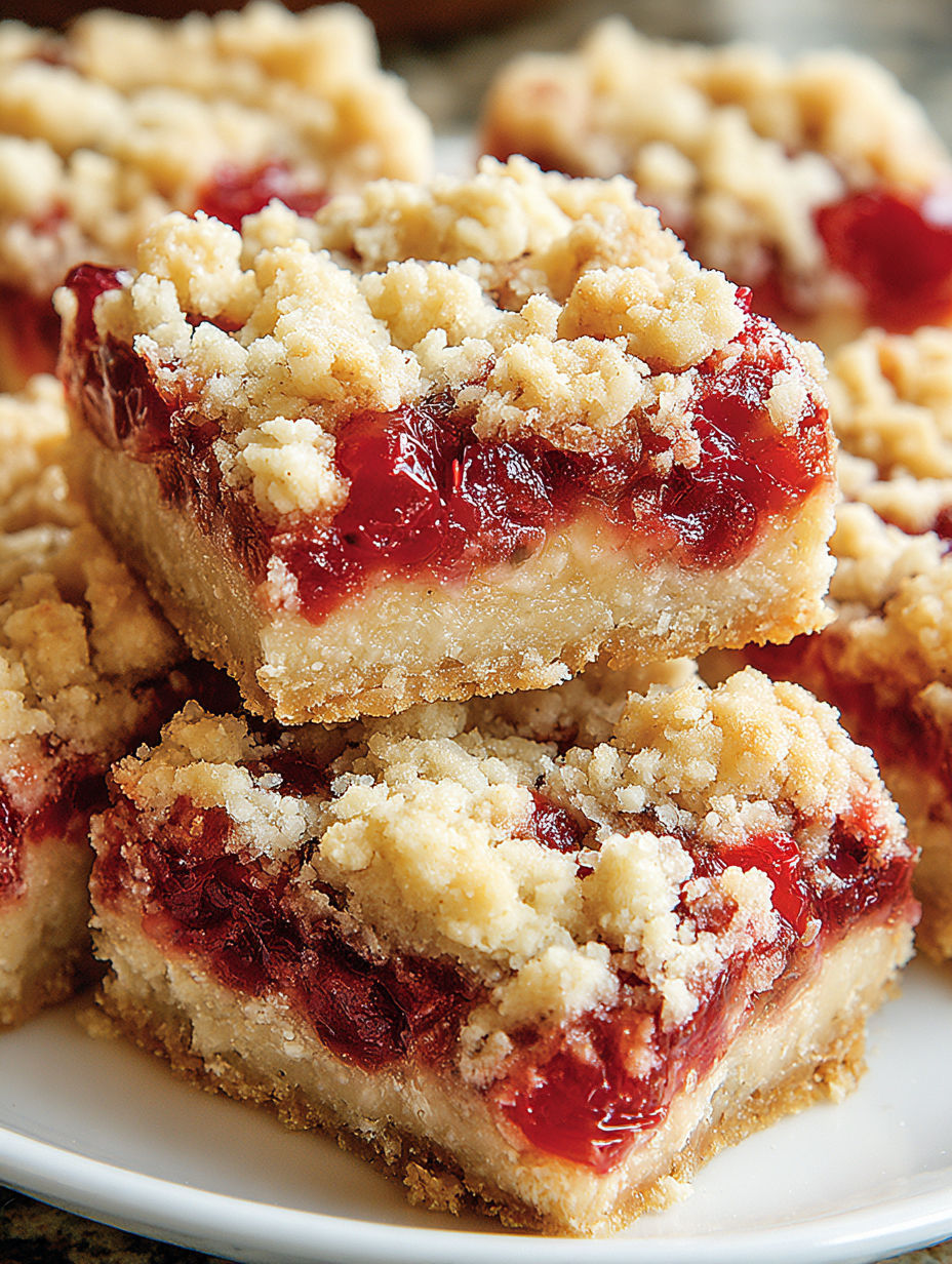 A close up of a dessert with a red sauce.