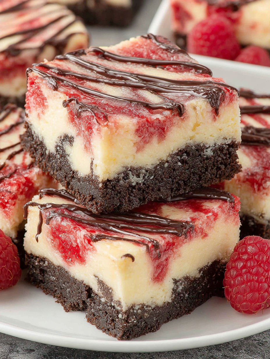 A close up of a white chocolate raspberry cheesecake bar.