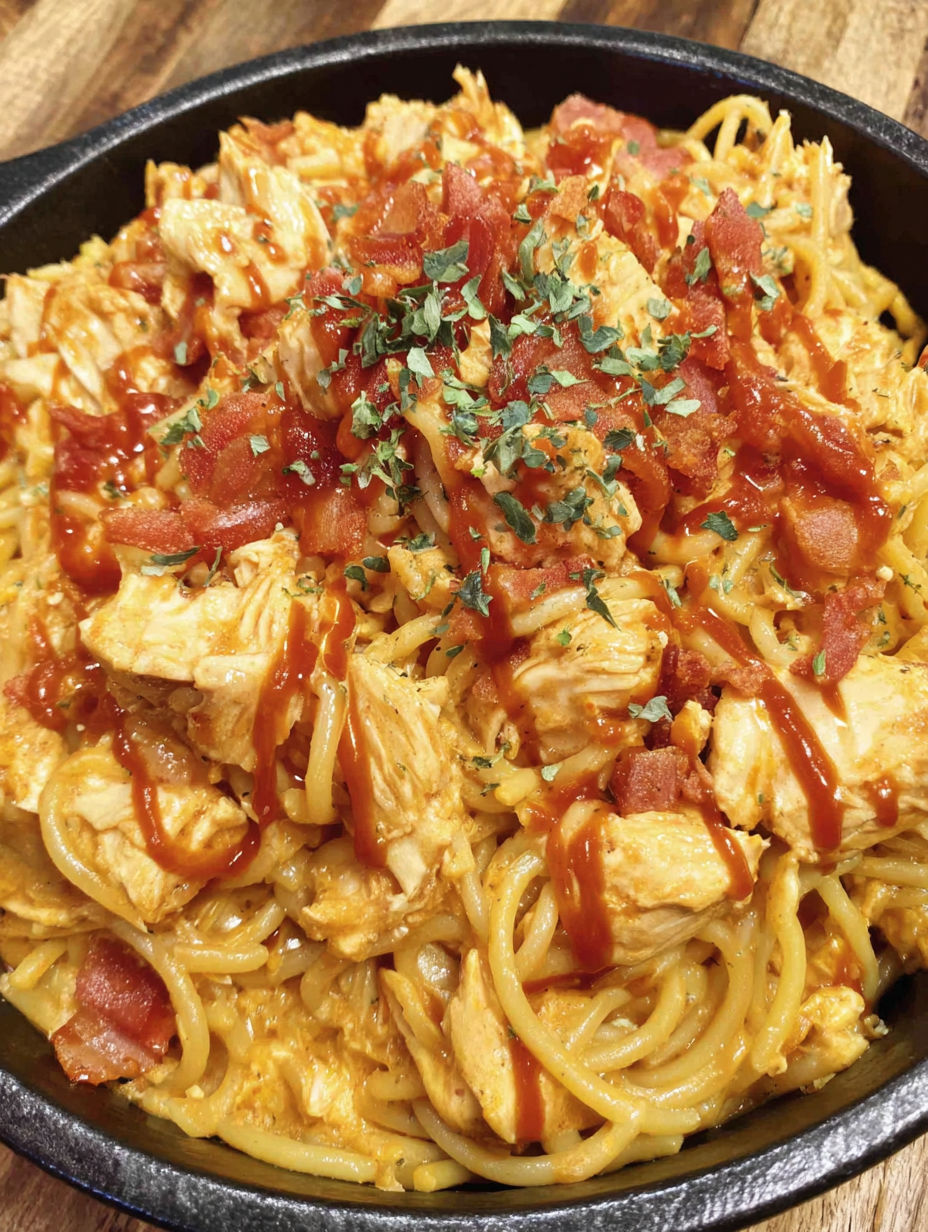 A close up of a delicious meal in a crock pot.