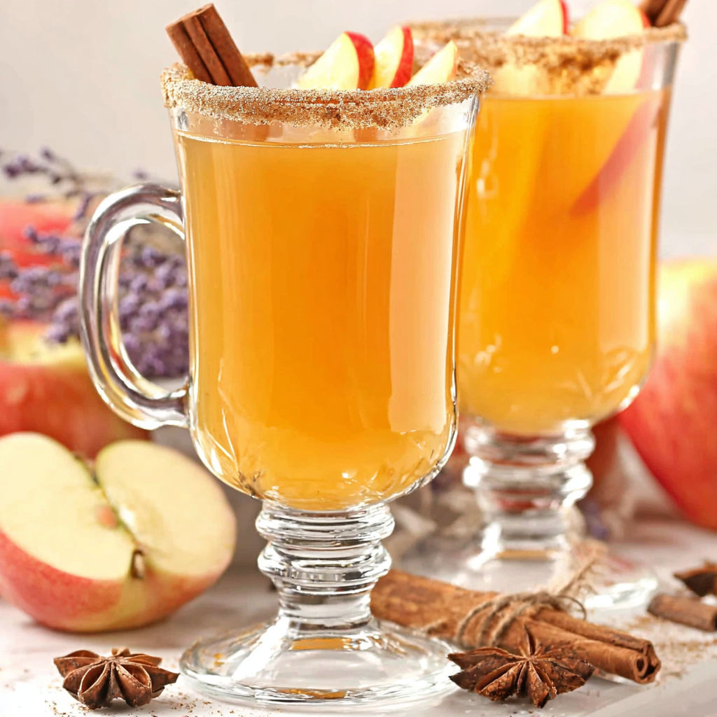 Two glasses of Fireball Apple Cider.