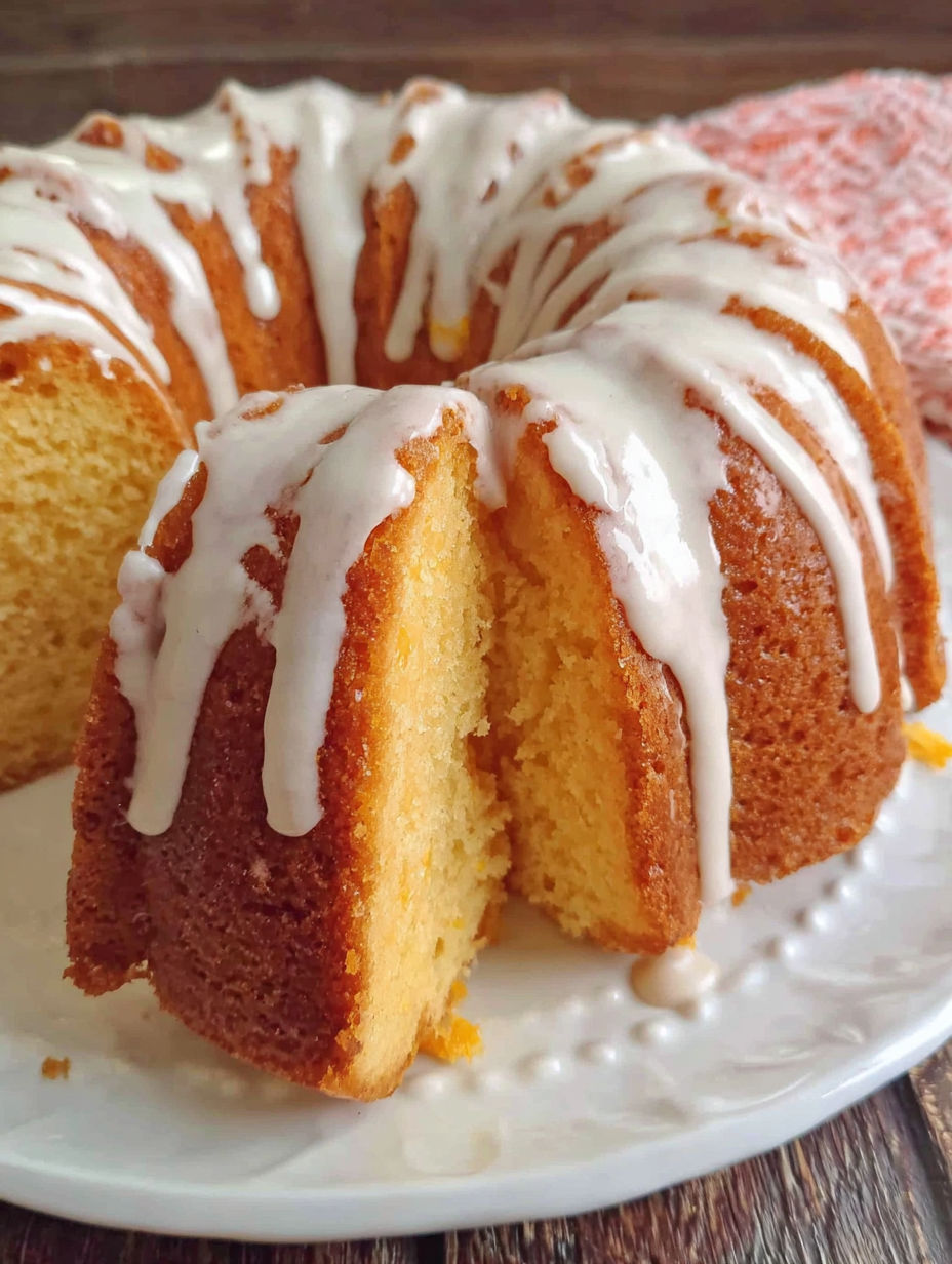 A slice of orange pound cake.