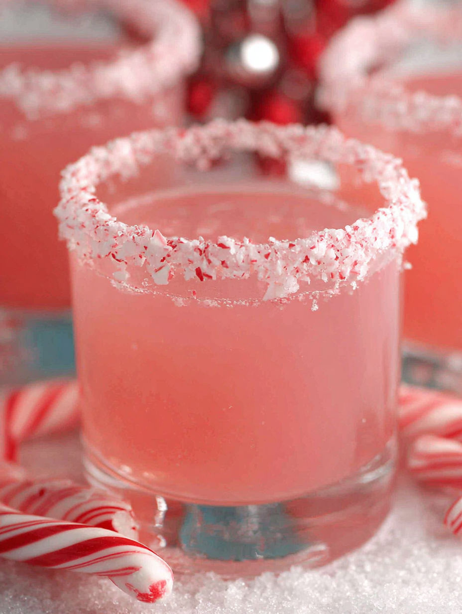 A glass of pink drink with a sprinkle on top.