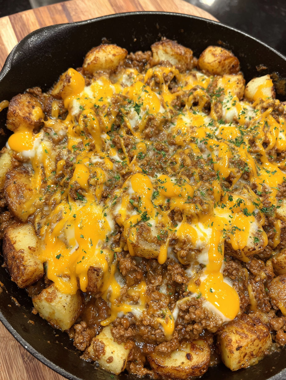 A delicious meal of meat and potatoes.