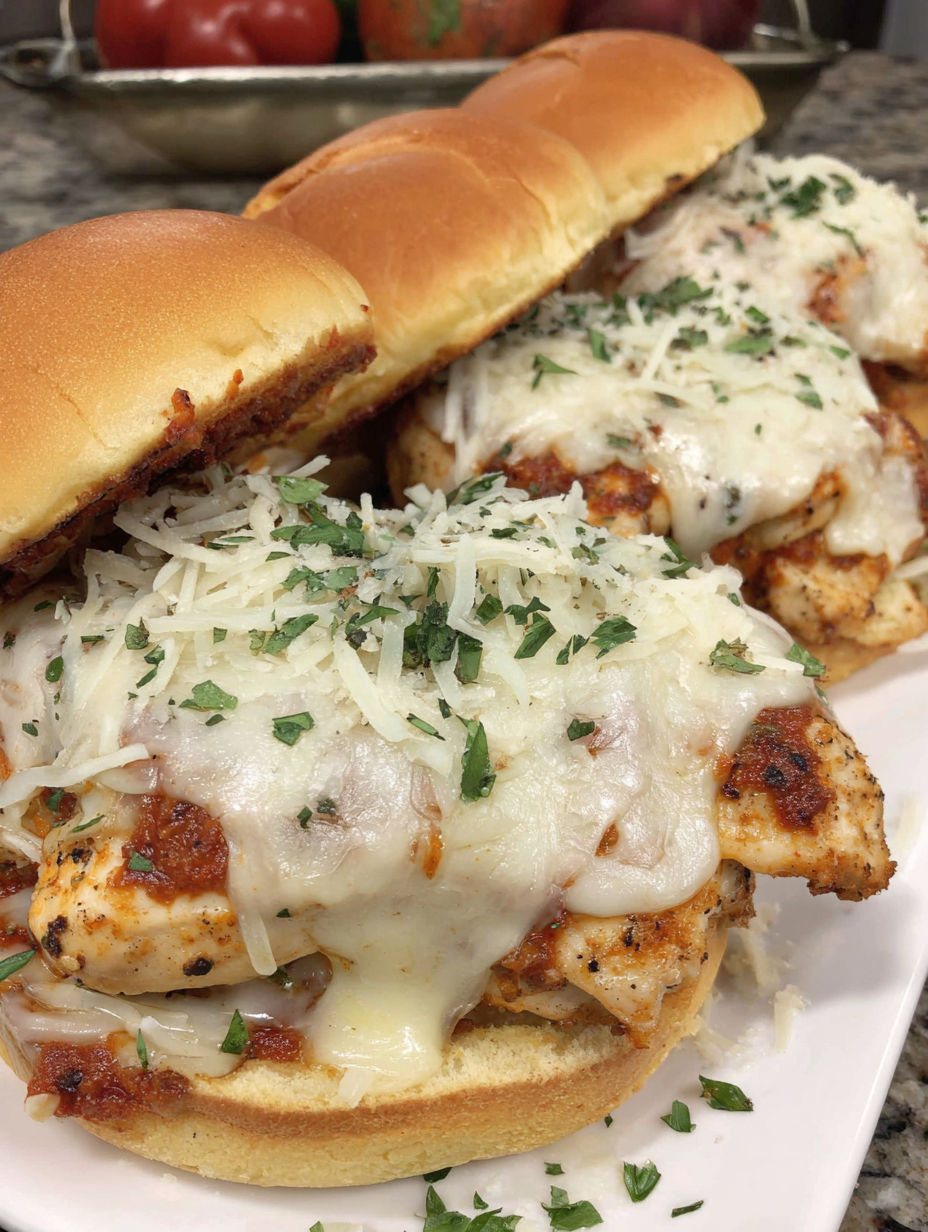 A sandwich with chicken and cheese on a bun.