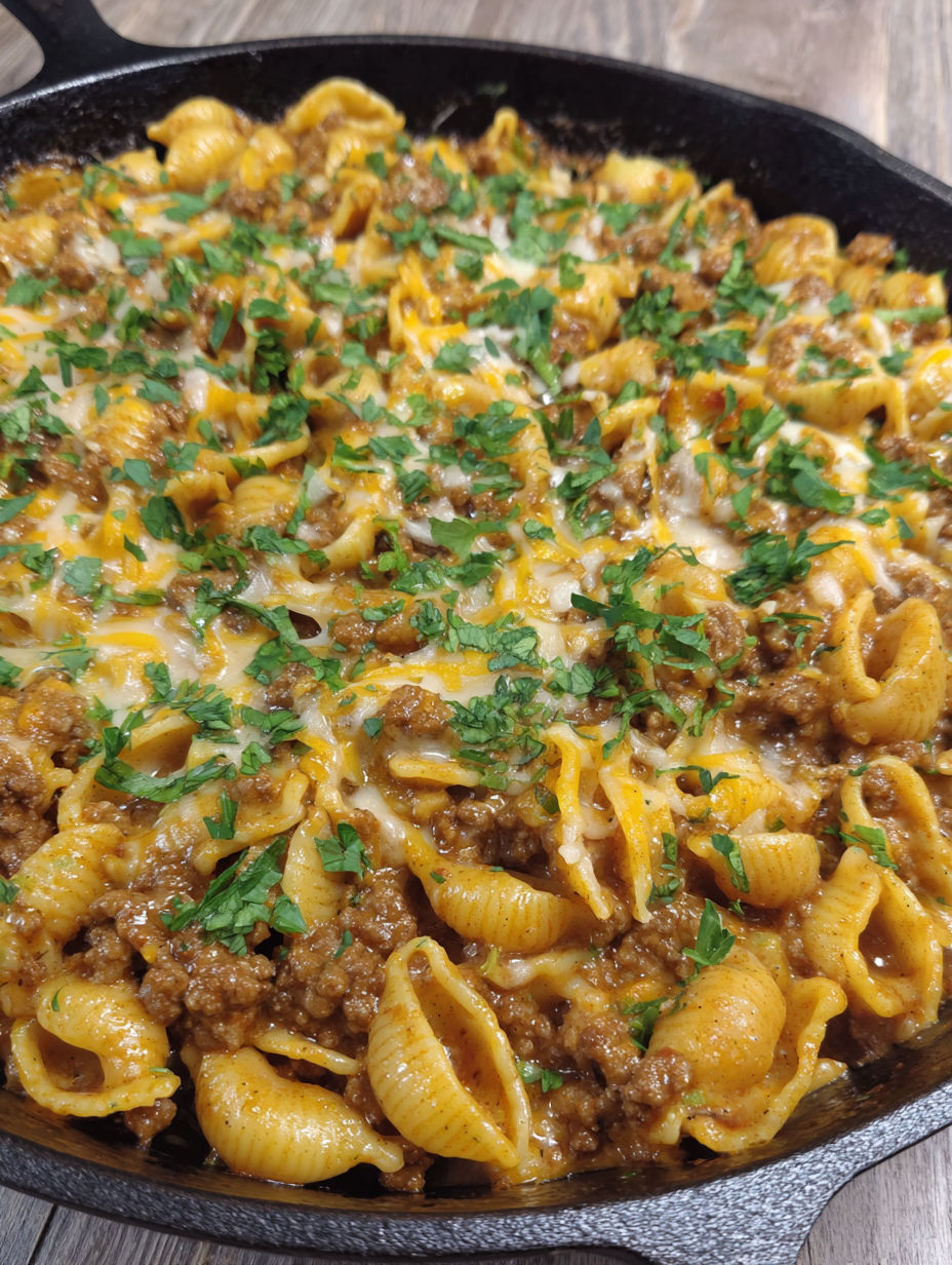 A close up of a delicious pasta dish.