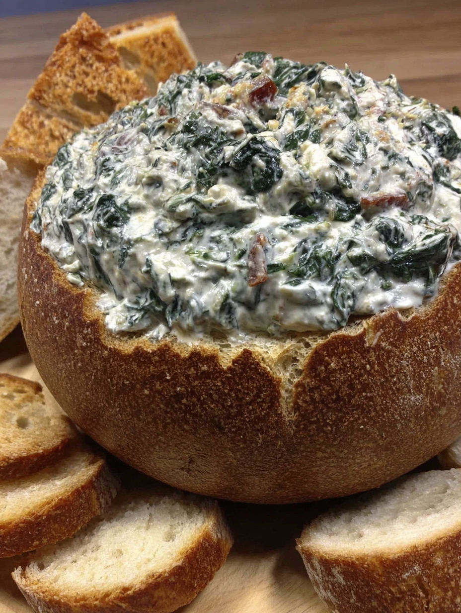 A bowl of food with a loaf of bread on the side.