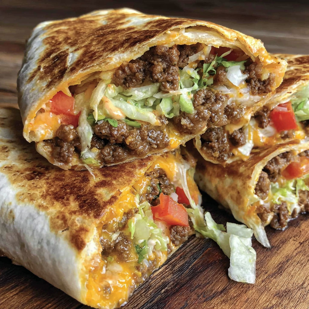 A beef and cheese crunch wrap.