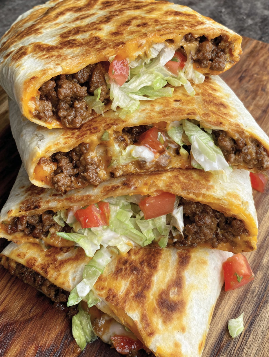 A beef and cheese crunch wrap.