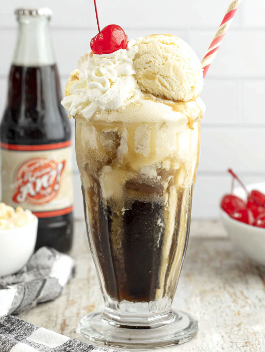 A glass of ice cream with a cherry on top.