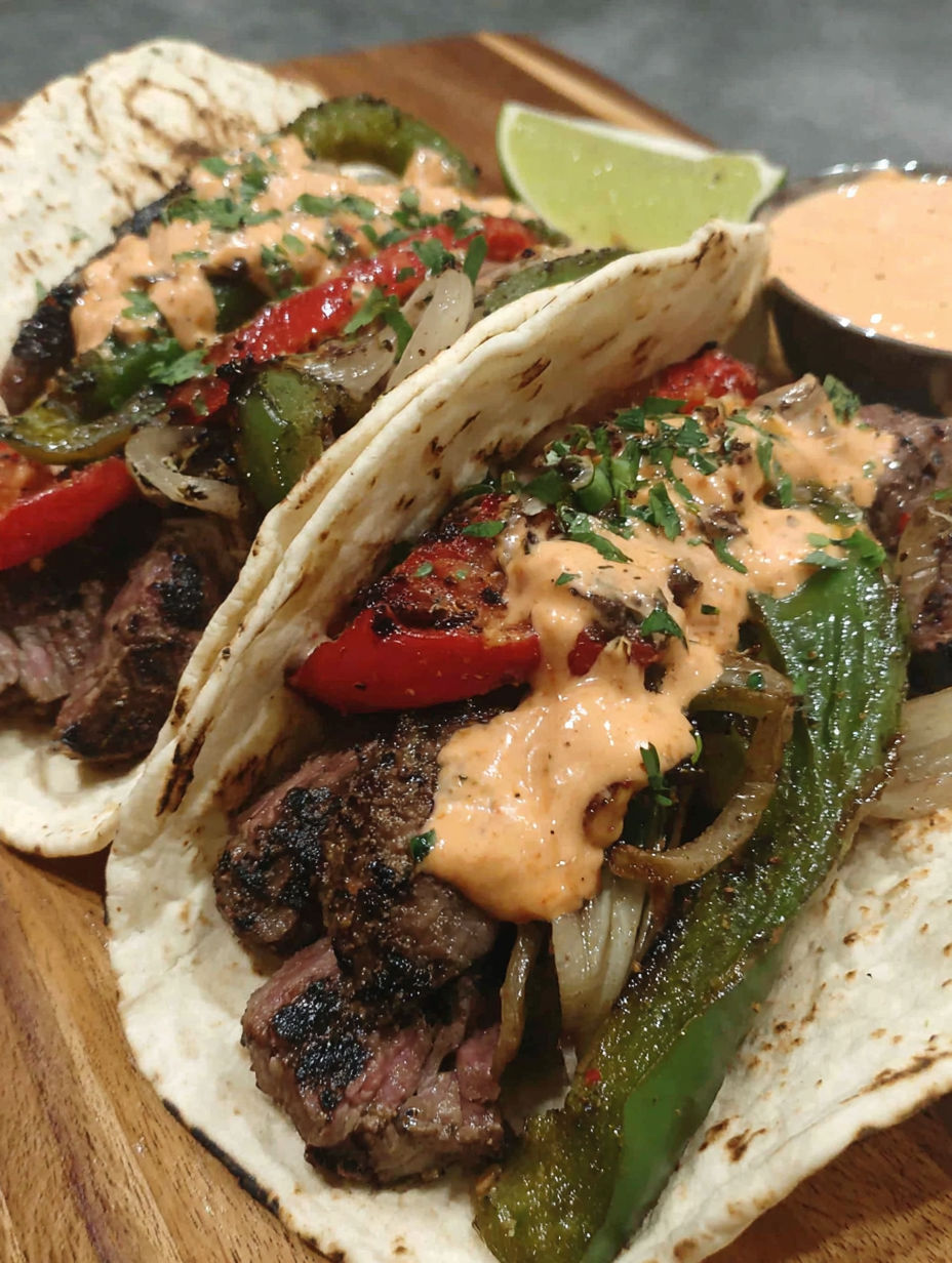 A delicious meal of steak and onions.