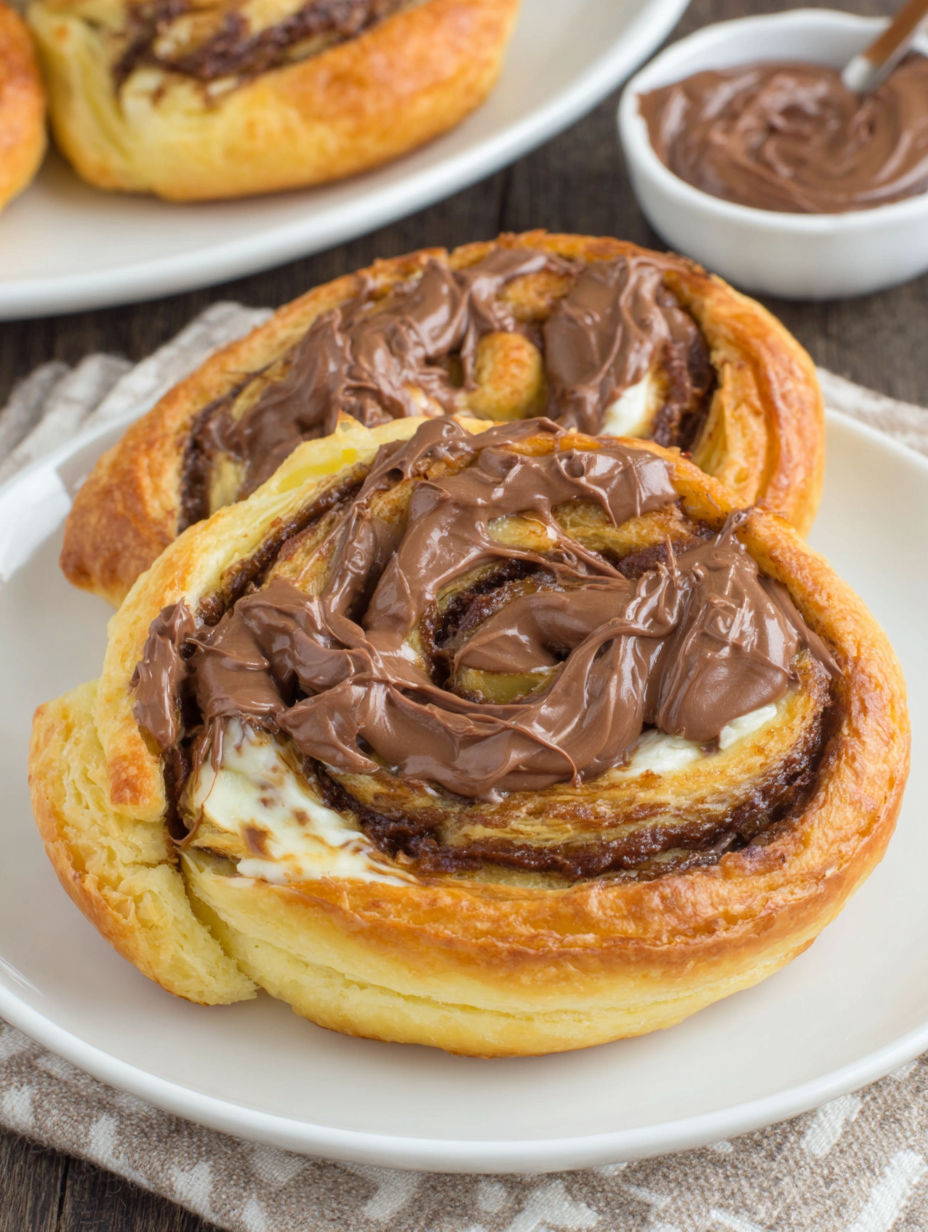A chocolate covered pastry on a plate.