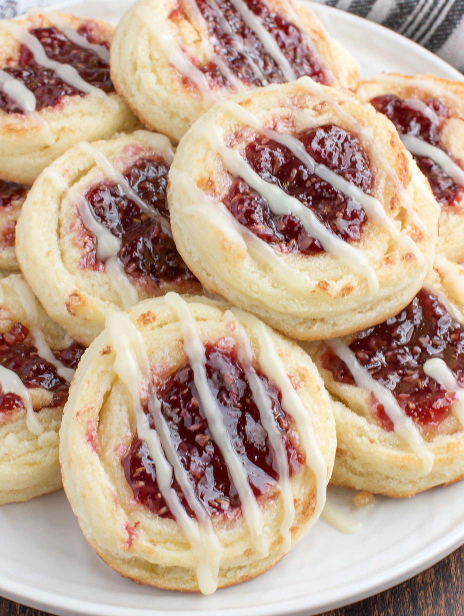 A plate of Raspberry Cheesecake Danish.
