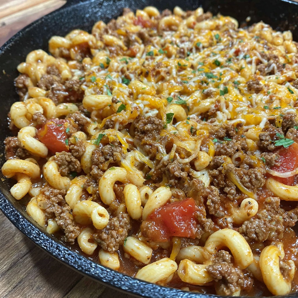 A delicious one pan American goulash.