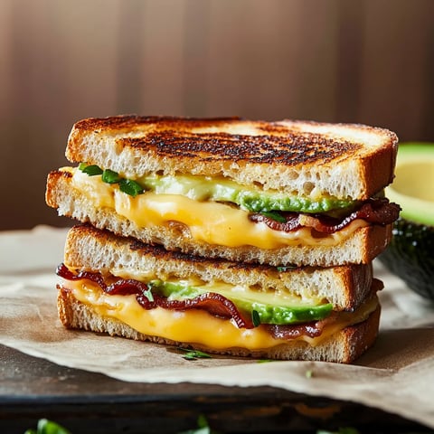 Avocado Bacon Grilled Cheese Sandwich