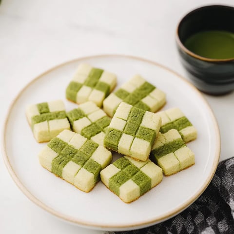 Matcha Checkerboard Cookies