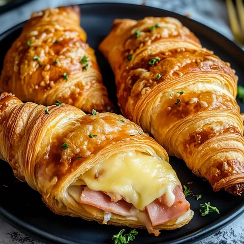 Delicious Air Fryer Croissants with Ham and Cheese