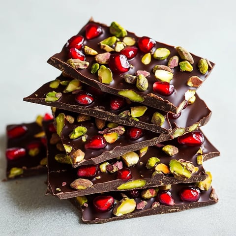 Pomegranate and Pistachio Dark Chocolate Bark