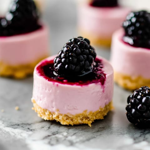 No Bake Mini Blackberry Cheesecakes