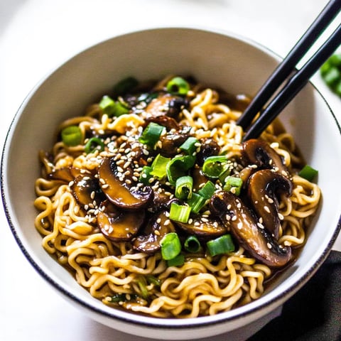 Easy Mushroom Ramen (or Maggi) Noodles Recipe