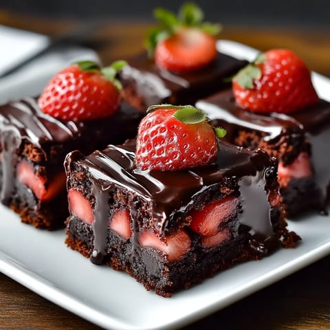 Easy Chocolate Covered Strawberry Brownies Recipe