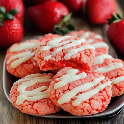 Easy Strawberry Cake Mix Cookies Recipe