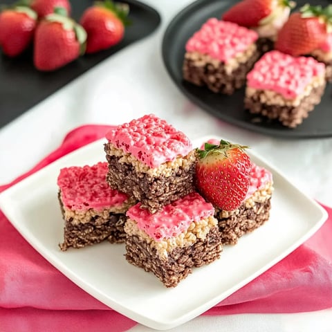 Easy Strawberry Chocolate Rice Krispie Treats Recipe