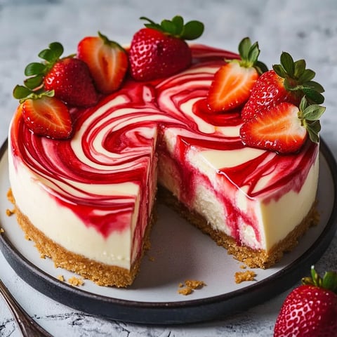 Delicious Strawberry Swirl Cheesecake Recipe
